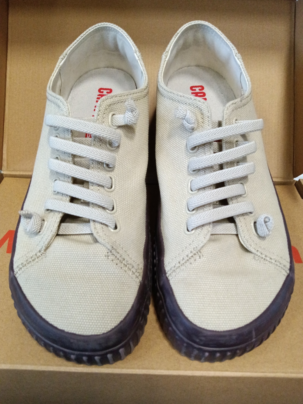 Camper Grey Low-Top Sneakers with Black Sole